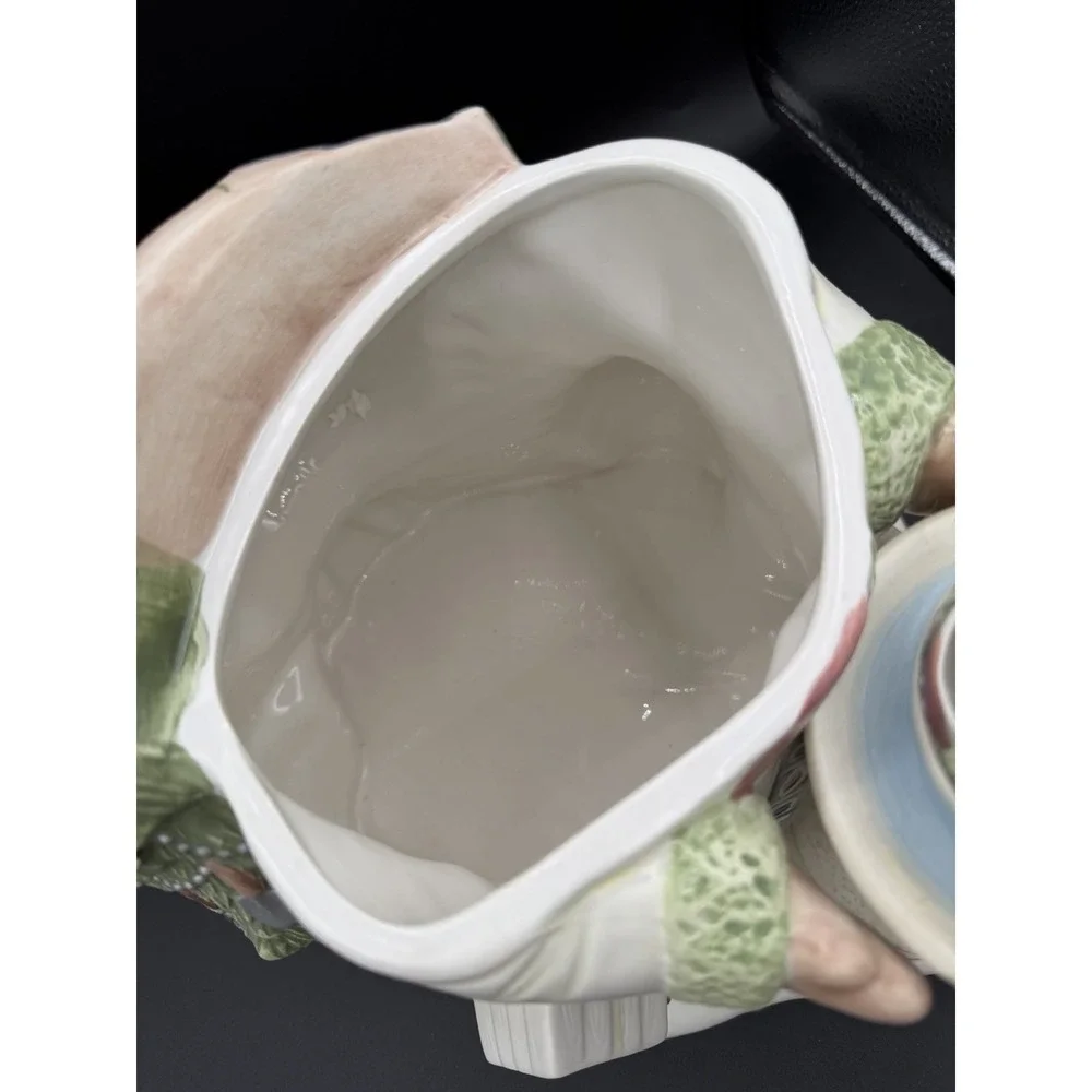 🎅 Pfaltzgraff Naturewood 2000 Santa Cookie Jar 🍪 🎄 Slight Crazing Bottom